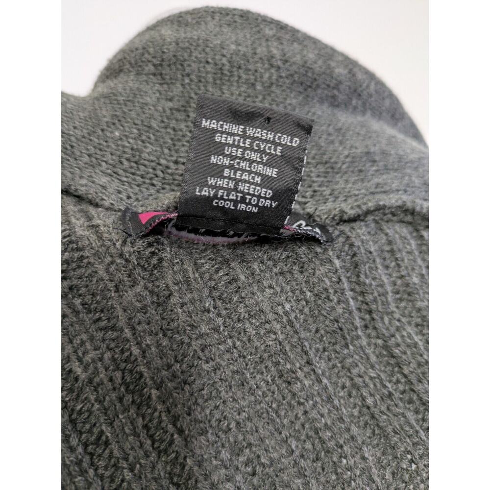 Say What? Poncho Sweater Gray Knit V Neck Casual One Size - Picture 7 of 7